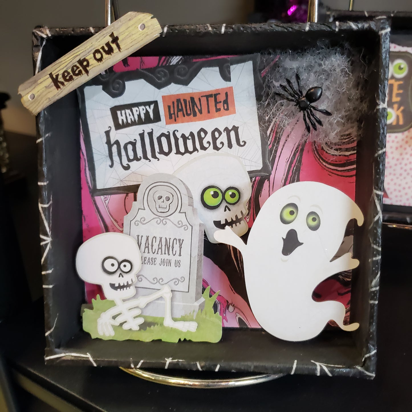 Halloween Shadow Box "Keep Out - haunted Halloween"