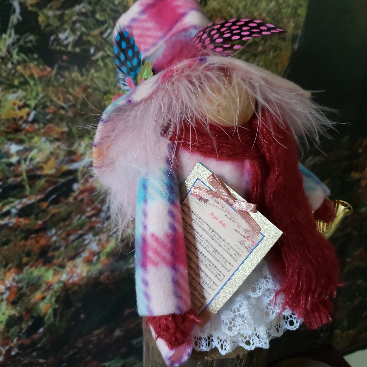 "The Caroler" Gnome with Brass Wind Instrument
