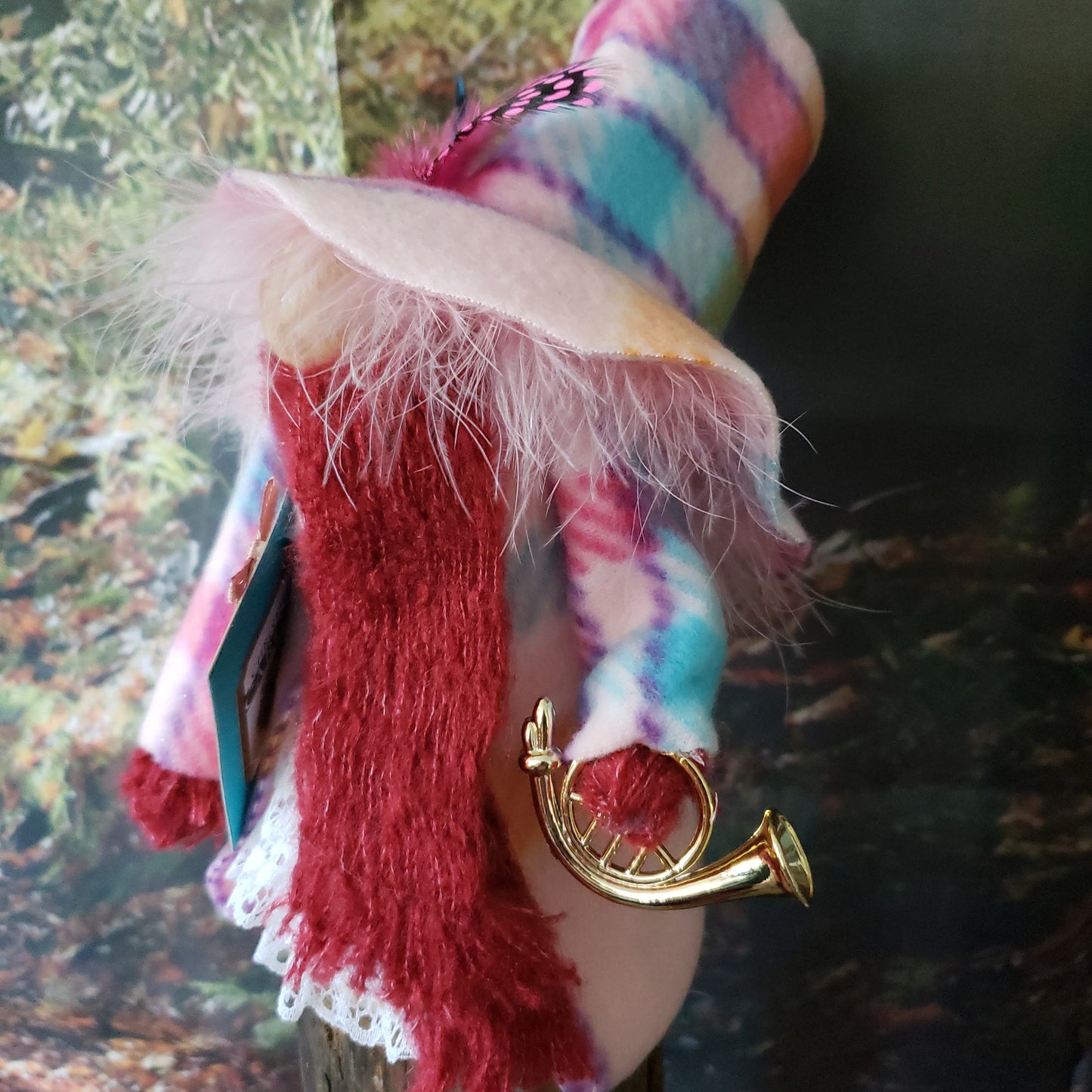 "The Caroler" Gnome with Brass Wind Instrument