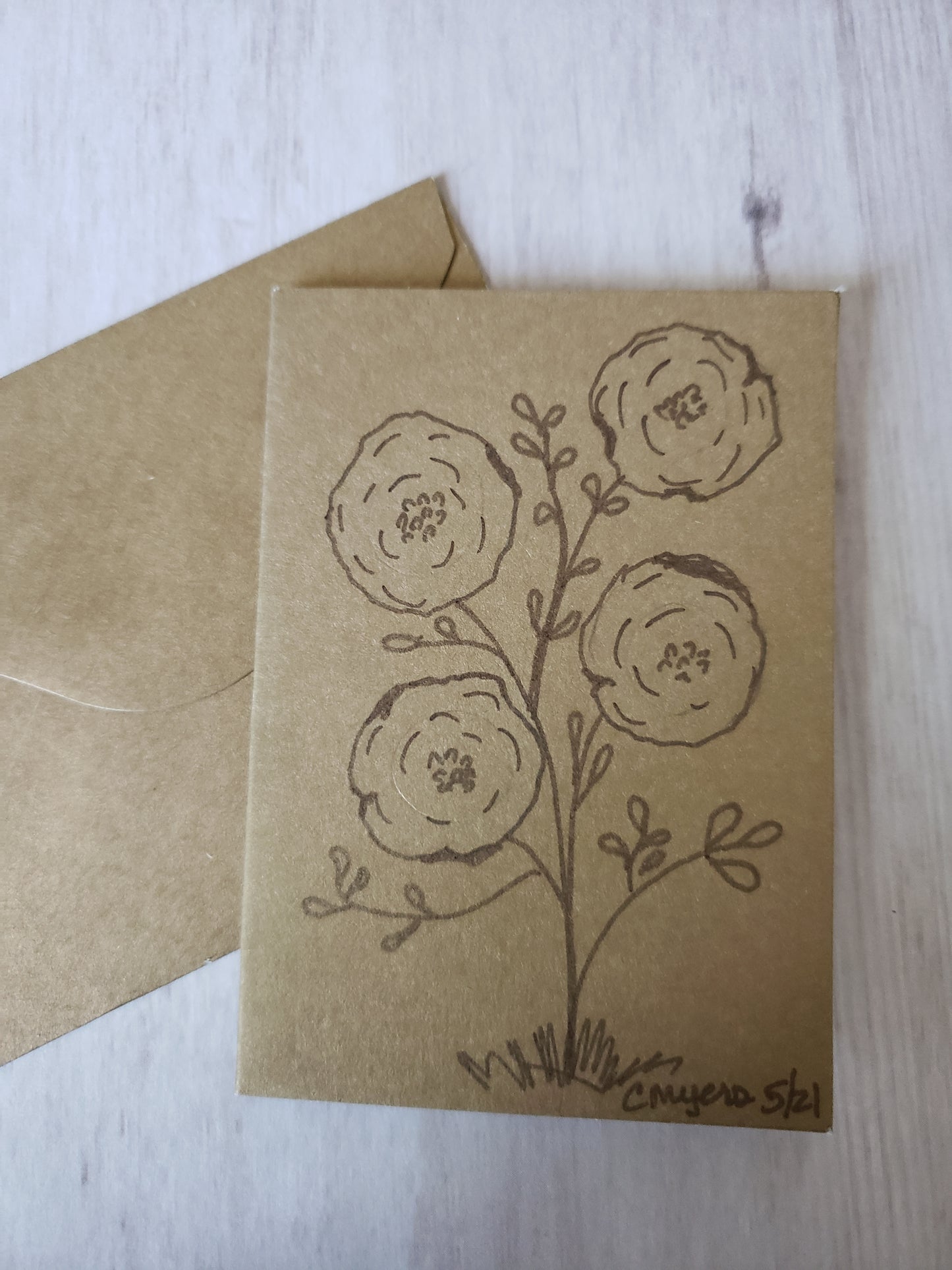 Miniature Note cards- Tea Cups and Roses