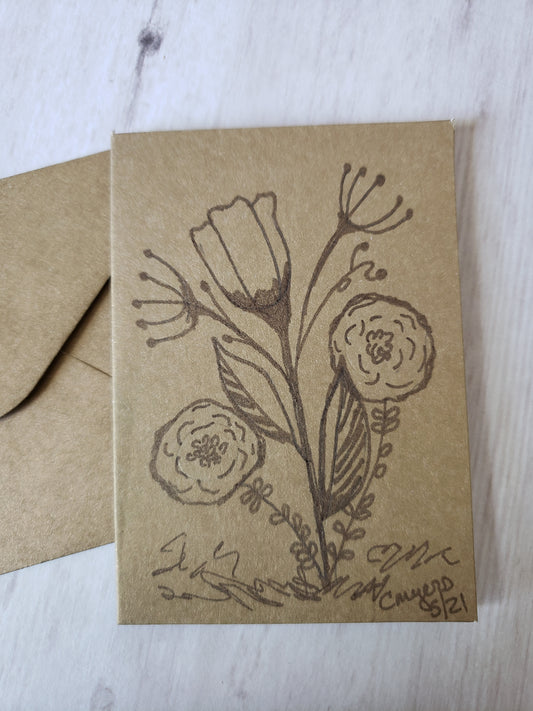 Miniature Note cards- Tea Cups and Roses