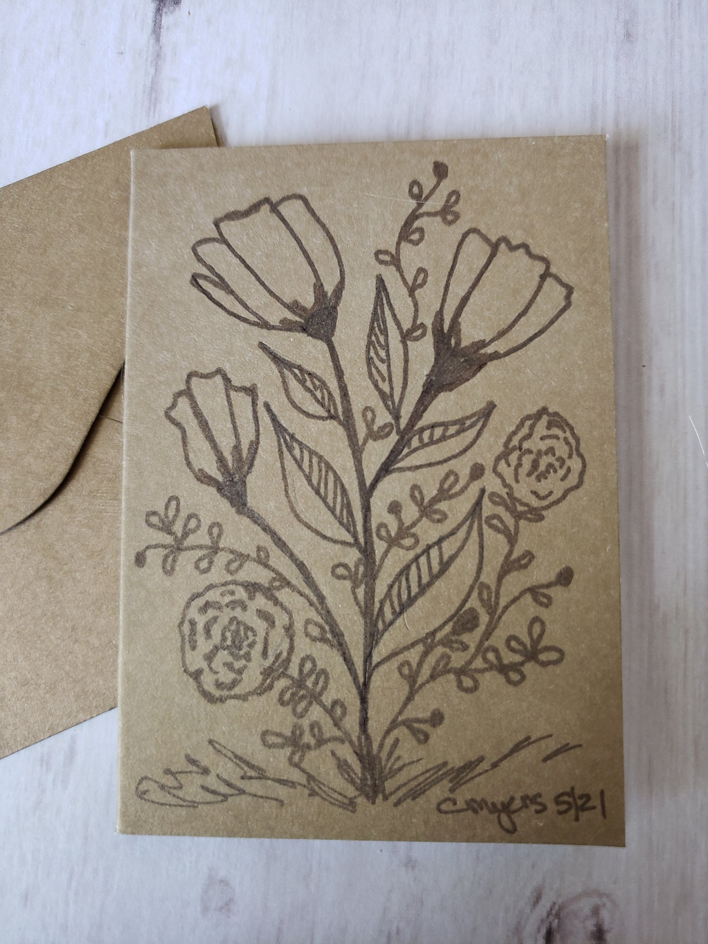 Miniature Note cards- Tea Cups and Roses