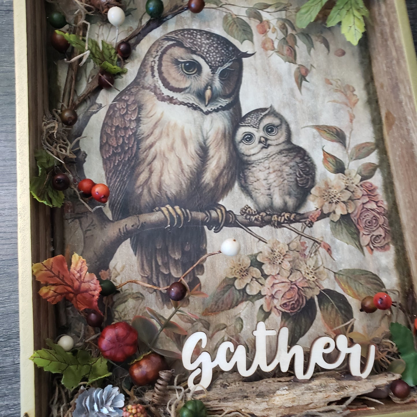 "Gather" Owl Diorama