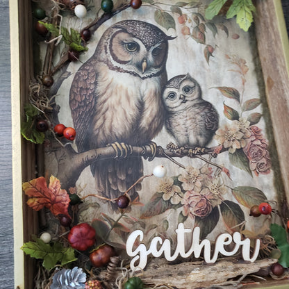 "Gather" Owl Diorama