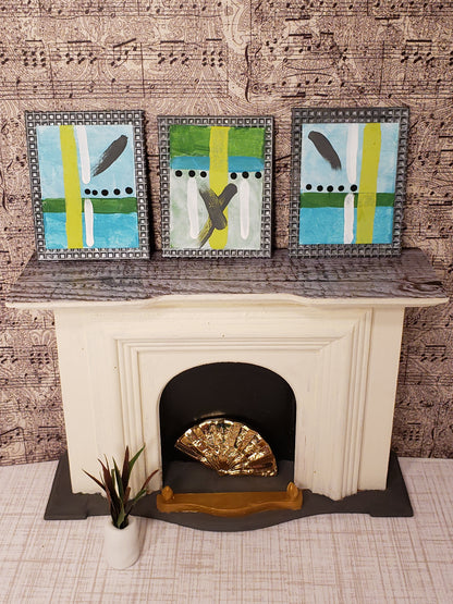 Miniature Wall Art - Aqua and Green Abstact