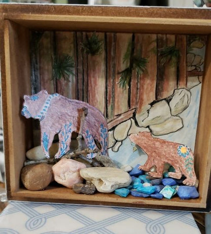 Bear and her Cub "look-n-see"  Story Box