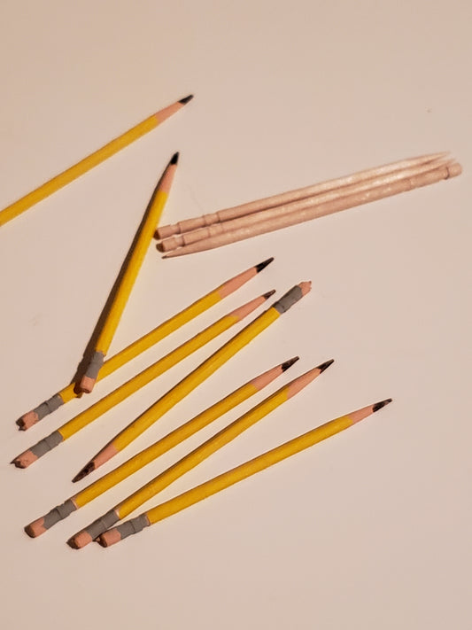 hand painted toothpick pencils - set of 10